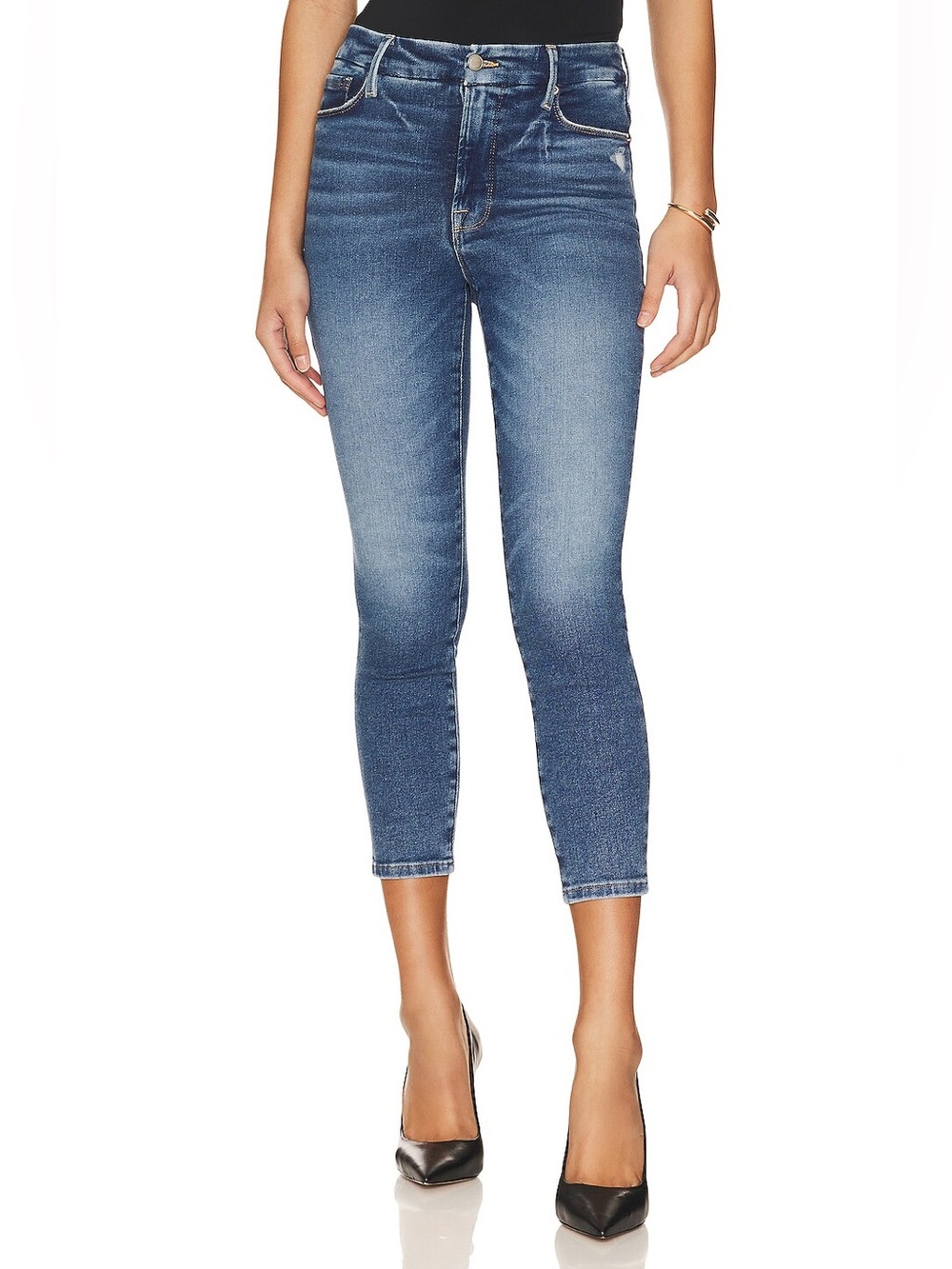 GOOD AMERICAN Good Waist Crop in Indigo326 S:4 Inseam:27